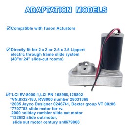 132682 RV Slide Out Motor in-Wall 18:1 Ratio Replaces Rp-785615,168956, 295380, M-8910, 30 Amp 12 Volt 5800 RPM Venture Acuator Camper Slideout