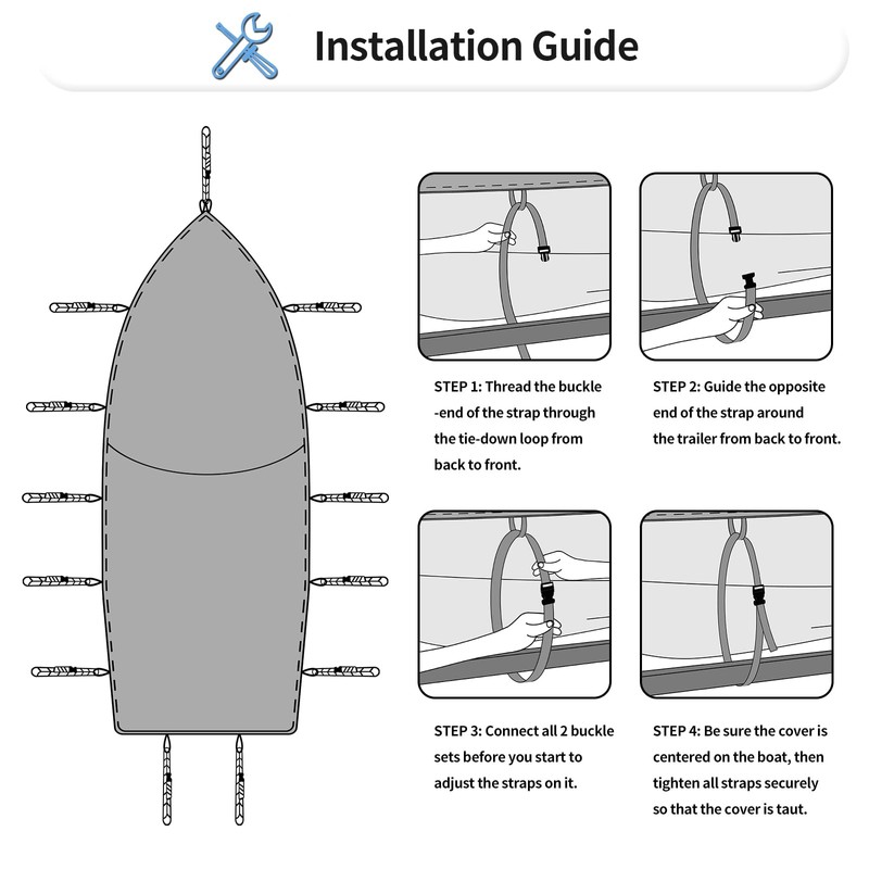 OutdoorLines Waterproof Covers 16-18.5 Ft Long Black - Heavy Duty