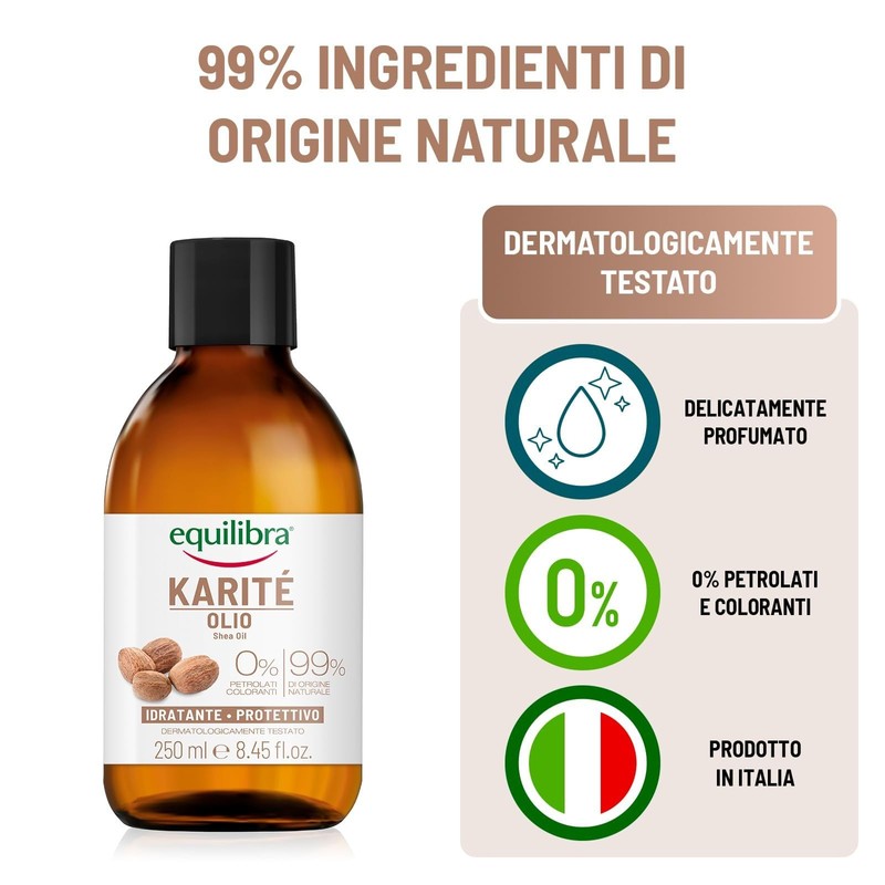 Equilibra, Olio di Karité, Olio Viso e Corpo Estratto da