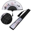 3 PCS Handheld Folding Fans Bamboo Silk Fabric Cloth Folding