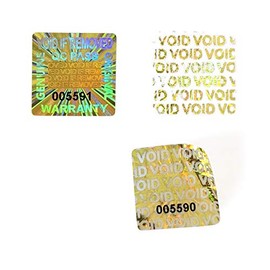 500pcs Laser Hologram Stickers Tamper EVIDENT Security Seal with Serial Numbers Void if Removed 0.787 inch Golden Square Hologram Label Tamper Proof Stickers