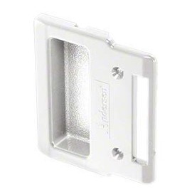 CRL White Plastic Andersen Sliding Screen Door Inside Pull With 2-1/8" Screw Holes.