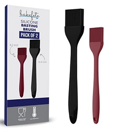 BAKEFETE - Pack of 2 Pastry Brush, Heat Resistant Multipurpose Silicone Brush Set for BBQ, Meat Grilling, and Oiling - A Perfect Basting Brush Kitchen Utensils Set for Baking and Cooking