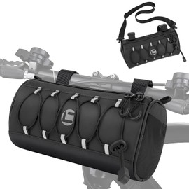 WOTOW Bike Handlebar Bag Waterproof - Bicycle Handlebar Bag with Large Reflective Area & Strips, Bike Front Pouch with Waterproof Zipper Shoulder Strap Removable Straps for Cycling (Cuboid, 2.2L)