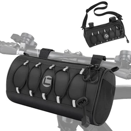 WOTOW Bike Handlebar Bag Waterproof - Bicycle Handlebar Bag with Large Reflective Area & Strips, Bike Front Pouch with Waterproof Zipper Shoulder Strap Removable Straps for Cycling (Cuboid, 2.2L)