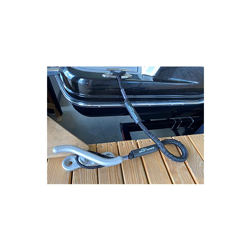 Gen3 Marine Bungee Black Boat Dock Line - 2 Pack