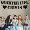 Quarter Life Crisis Banner Black Glitter Fun Birthday Party Decorations