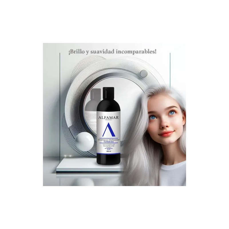 Shampoo Matizador Bleu Alfamar Intensifica Plata Rubio Beige