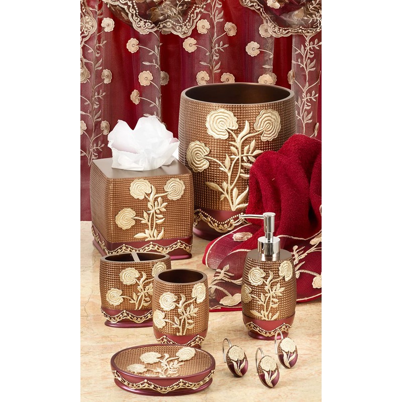 Popular Bath Ombre Rose Design Tumbler, Burgundy