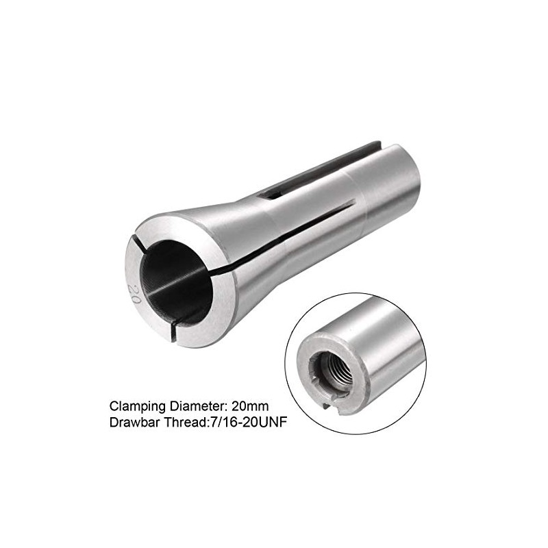 sourcing map R8 Collet, 20mm Metric Mill Chuck Holder 65Mn