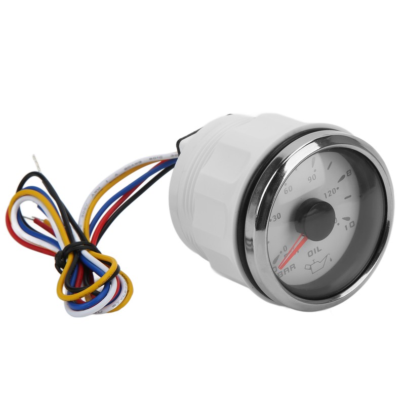 Oil Pressure Gauge Pointer 52mm/2.0in 10‑184Ω Colourful Backlight Adjustable Universal