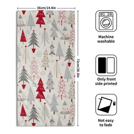 Aytipun Christmas Hand Towels for Bathroom Set of 2 Red Grey Xmas Tree Snowflakes Print Holiday Themed Decorative Handtowels Soft Absorbent Bath Towel for Home Guest Room Hotel Gym Spa