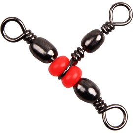 Three 3 Way Fishing Swivels T-Shape Swivel - 60pcs Brass Barrel Triple Swivel Cross Line Fishing Tackle Fishing Line Connectors Tangle Free Tackle Equipment 20 lbs- 100 lbs