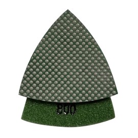 3" Triangular Diamond Grinding/Polishing Pads for Oscillating Multi-Tools, 3mm Segment Height, Resin-Embedded, 800 Grit