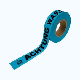 PROlac Beschriftungen Road Warning Tape 75 m Length x 40 mm Width | Attention Water Pipe