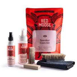 RED MOOSE Shoe Cleaner Kit - 6pc Sneaker Cleaning Set - Brushes, Deodorizer, Stain Remover