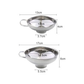 Canning Funnel, 2 Pack Stainless Steel Canning Funnel Wide Mouth for Transferring Liquid Oil Powder, Beans and Jam (Small and Large)