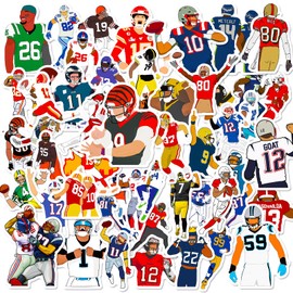 Football Stickers, VARACL 50 Pieces Football Sports Stickers Decals for Kids Gift, Waterproof Football Star Stickers for Water Bottles, Laptop, Guitar Decor, Boys Teens Adults Kids Girls Football Fans
