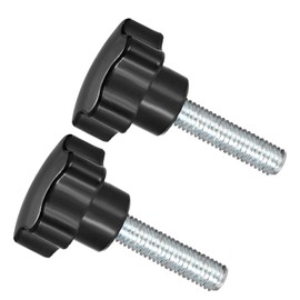 CoCud Star Clamping Knobs, M10 x 40mm Male Thread 48mm Head, Plastic Thumb Screw Grip Hand Knobs Threaded Bolt Black - (Applications: for Lathe Machinery), 2-Pieces