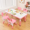 KOTEK Kids Table and Chairs Set of 4, Height Adjustable