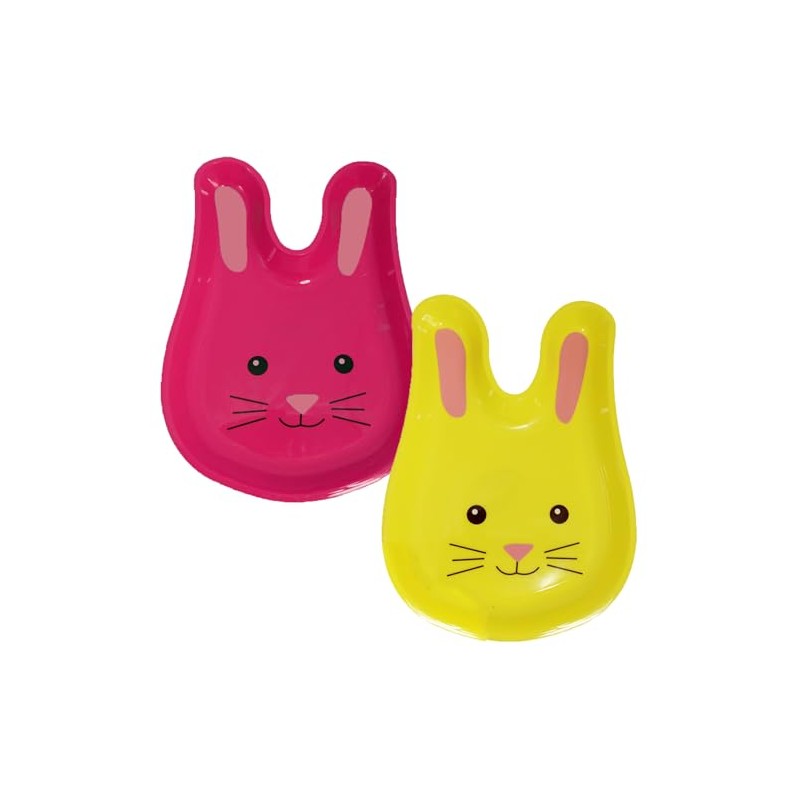 Set of 2 Easter Bunny Plates Easter Re-usable Tableware Easter