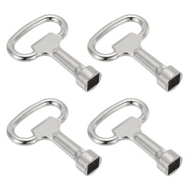 PATIKIL 8mm/0.3" Hole Socket Spanner Key, 4 Pack Zinc Alloy Square Electrical Cabinet Gas Water Meter Switch Safety Key for Cupboard Panel Lock