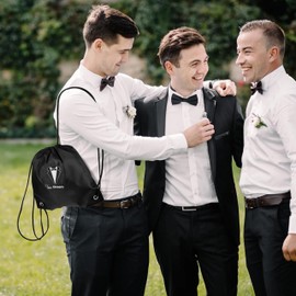 Sai Creations Team Groom Drawstring Bag - Black Polyester - Durable and Stylish Gift for Weddings and Bachelor Parties