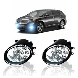 qobsos LED Fog Light For TOYOTA Venza 2009-2015 Replacement Front Bumper Lamp,6000k White,Pack of 2