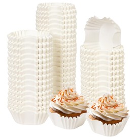 qiqee Square 300-Count White Cupcake Liners Muffin Linner No Smell, Food Grade Baking Cups (Standard Size)