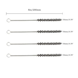 3/8 in Tube Cleaning Lab Brushes Stainless Steel Tube Brushes Bottle Brush Wire Tube Brushes,Wire Cleanling Brushes Straw Cleaner Brush Wire Bottle Brush for Tubes,Bottle,Glass 4 PCS