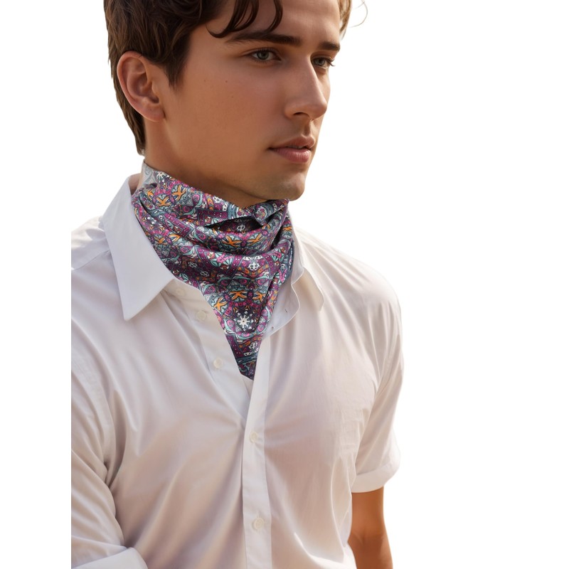 Prettystern Unisex Hand-Rolled Silk Neckerchief Silk Neckerchief for Men and