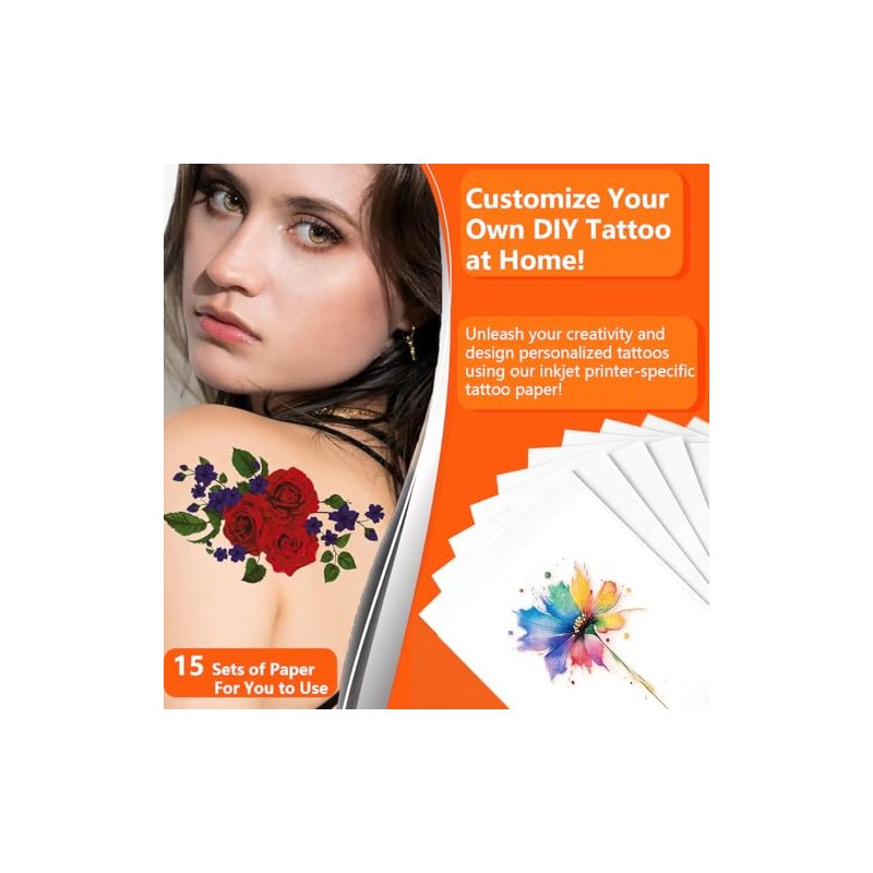 Papel para Tatuajes Temporales, Tattoo Paper para Impresoras de InyeccióN