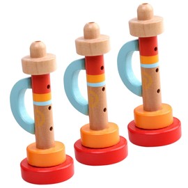Kisangel 3Pcs Compact Trumpets Wooden Instruments for Safe Engaging Play Musical for Parties and Festivals for and Learning Fun