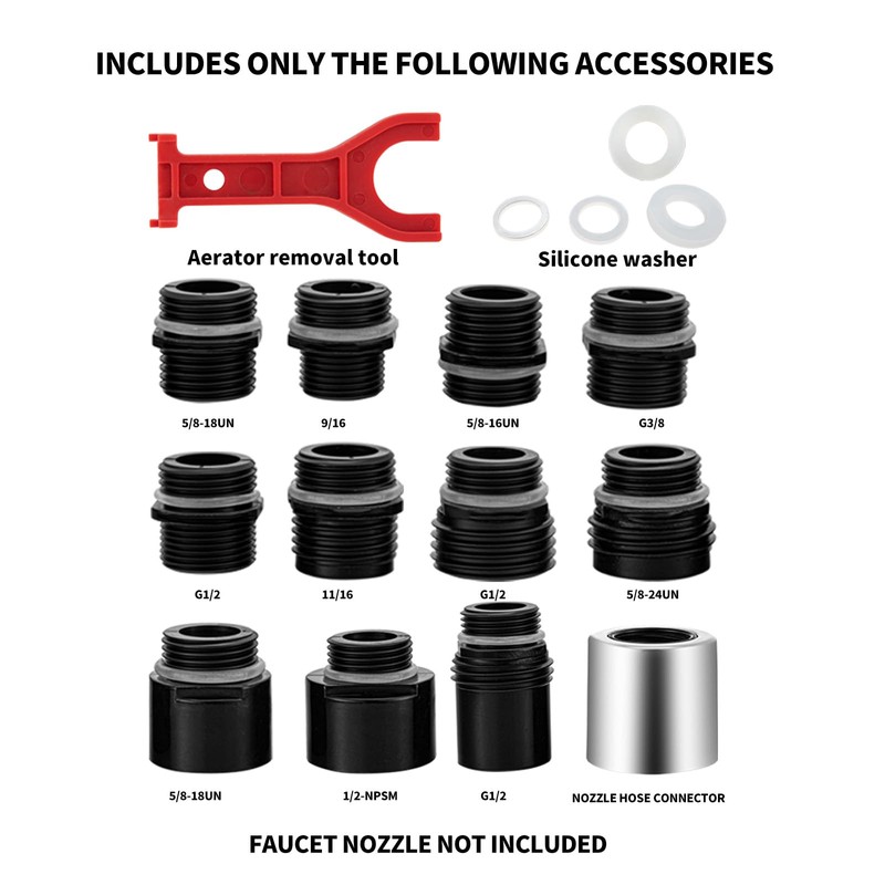 12 Pull Down Kitchen Faucet Head Adapter Kits,Multiple Sink Spray