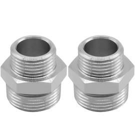 beduan Stainless Steel 3/4 GHT Male x 1/2 G(IPS) Male Bathroom Show Tube to Garden Hose Connector Adapter Fitting (Pack of 2)