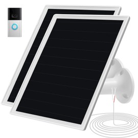Solar Panel Charger for Ri ng doorbell Camera, Compatible with Ring Video Doorbell 3/3+/4, Battery Video Doorbell Plus, Not for Ring Video Doorbell 2, Waterproof, 6W Fast Charging (2Pack)