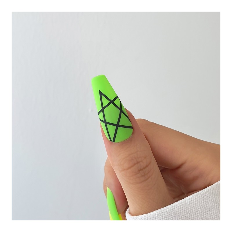 Neon Point Homemade Nail Tips - Long Square / 네온