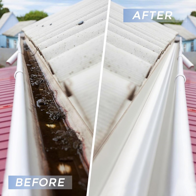 TianfuSpanda Gutter Cleaning Tools, 8FT Adjustable Lenth Gutter Cleaner from