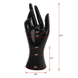 Okllen 4 Pack Female Mannequin Hand, Hand Ring Display Stand Jewelry Organizer Bracelet Bangle Necklace Holder for Hand Chain, Finger Ring, Glove, White & Black, Right Hands