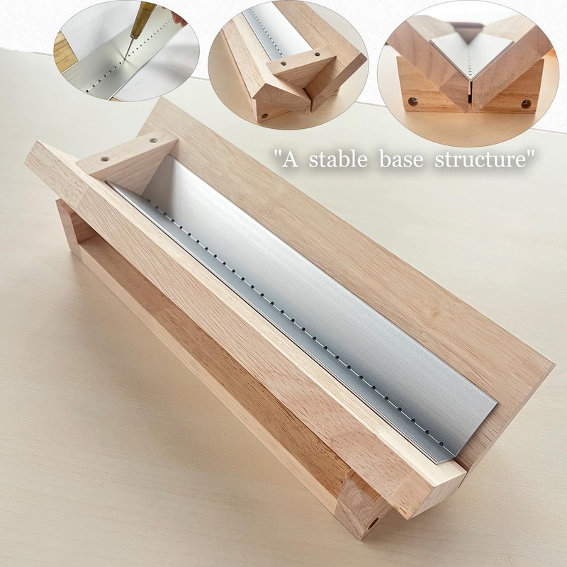 Bookbinding Punching Cradle with Aluminum Piercing Guide, with an Awl