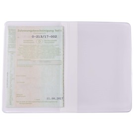 orgaexpert Car Licence Protective Case White 2 Compartments 120 x 167 mm Made in Germany Case Wallet ID Card Holder Vehicle Registration Cover, White, Classic