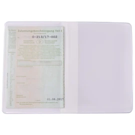 orgaexpert Car Licence Protective Case White 2 Compartments 120 x 167 mm Made in Germany Case Wallet ID Card Holder Vehicle Registration Cover, White, Classic
