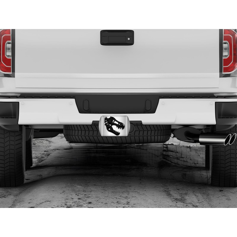 Elektroplate Metalhead T-Rex All Metal Chrome Hitch Cover for Trucks