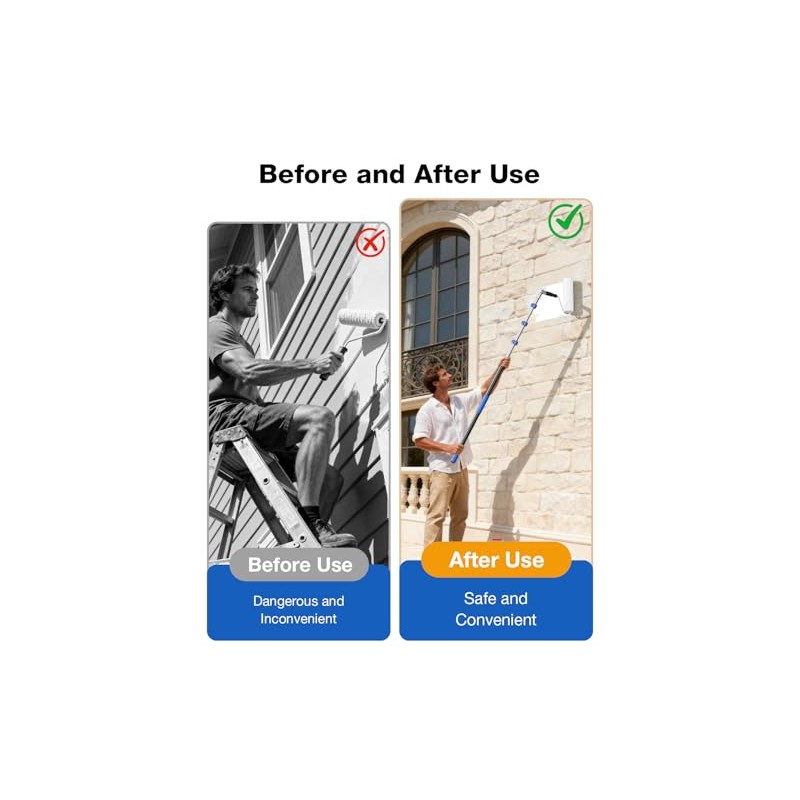 Telescoping Pole, 1.4-3 Ft with Joint Angle & Squeegee Adaptor,