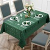 HommxJF Scroll Damask Jacquard Rectangle Green Tablecloth 60" 120"，Wipeable Table