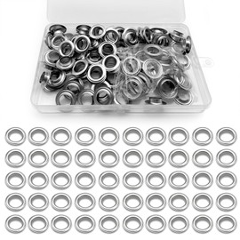 Ring Eyelets, 100 Tarpaulin Eyelets, Grommet Eyelets Set for Tarpaulins, Rustproof Eyelets, Tool Kit with Discs 12 mm Metal Eyelets Eyelets for Shoes, Luggage, Leather, Tarpaulin, Tents, Awnings,