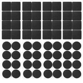 Voarge 64 Pieces 3 mm Thick Rectangular Round Anti Slip Furniture Pads for Legs, Furniture Frames Drawers Cabinets Floor Felt Pads
