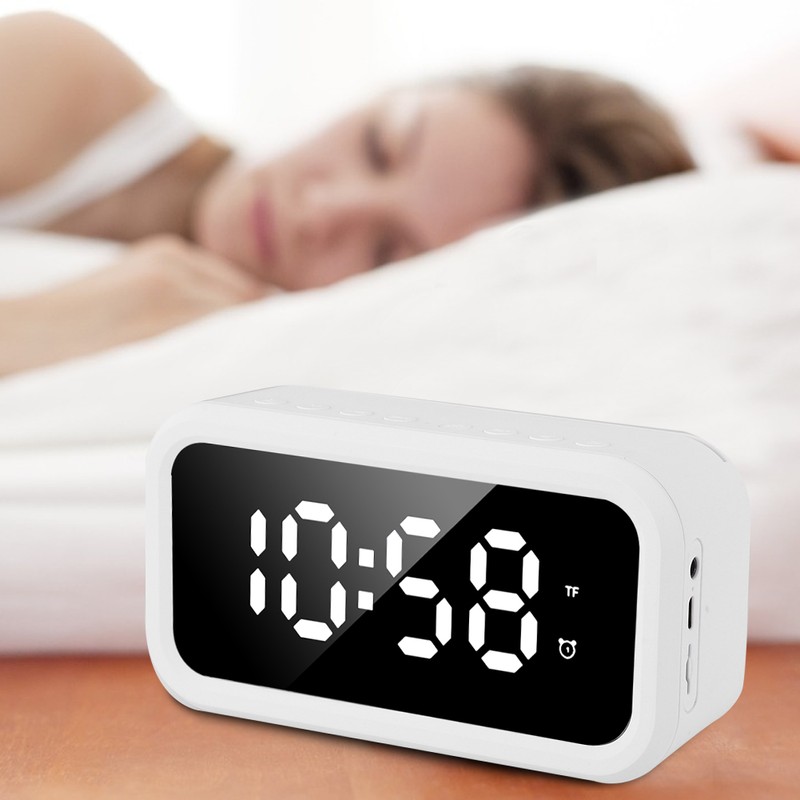 Multi Function Rechargeable Bluetooth Speaker Stereo Player LED Digital Alarm