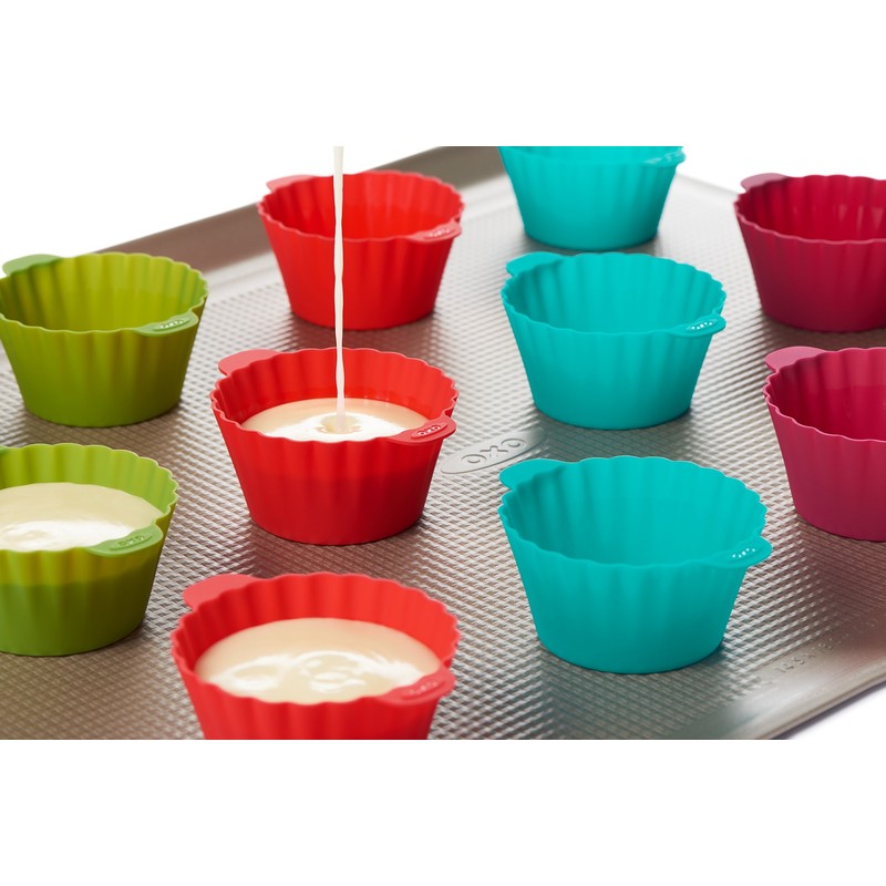 OXO Good Grips Silicone Baking Cups, Pack of 12, Reusable,