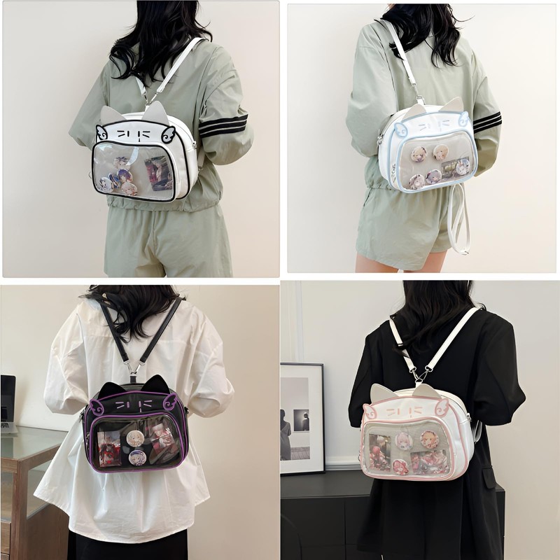 PandaSays Pain Bag, Pushing Bag, Shoulder Bag, Showing Bag, Clear,